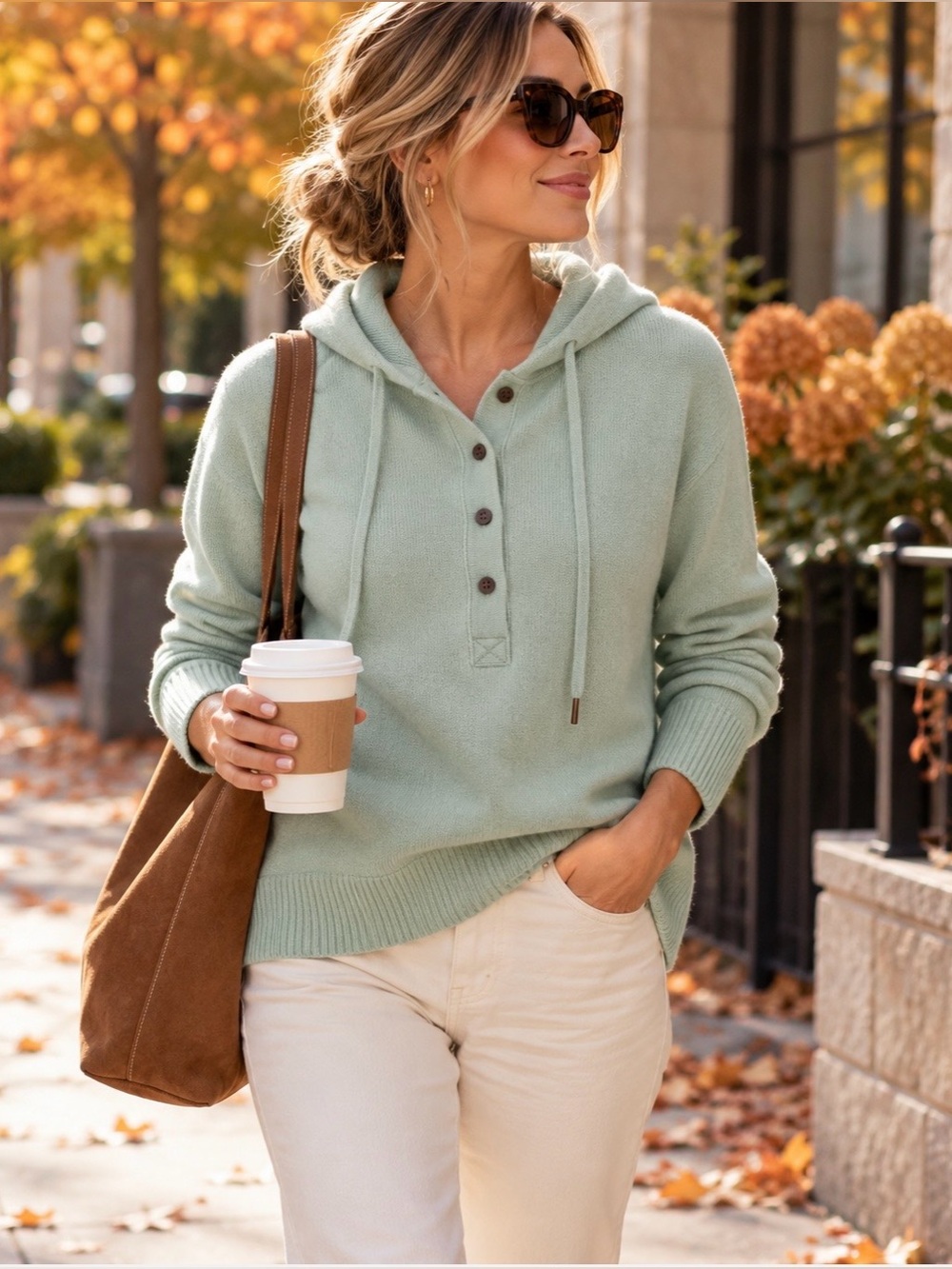 J.Crew 100% Cashmere Getaway Hoodie Sweater Heathered Mint, Seafoam, Aqua, Sz M